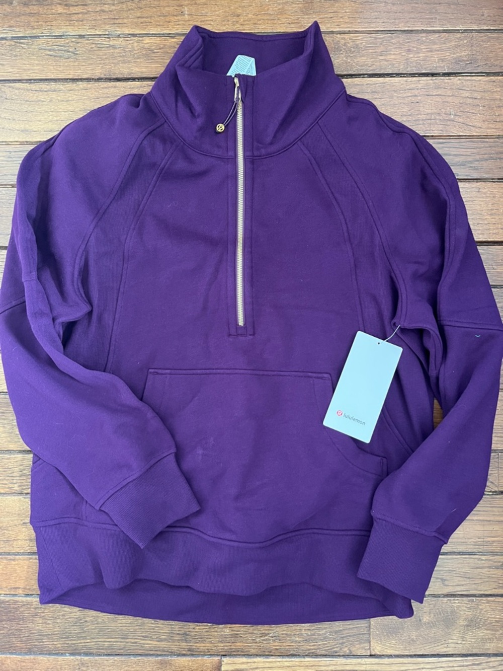 Lululemon Dramatic Magenta Purple Scuba Funnel Neck Half Zip M/L NWT